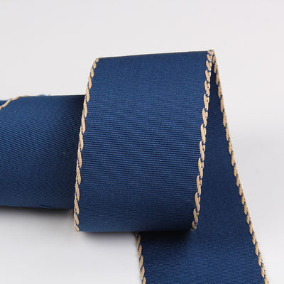 10mm-38mm Gestikt Polyester Grossgrain Ribbon ISO9001 Solid Pattern