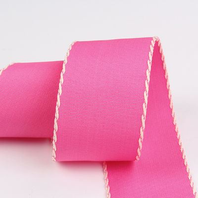 10mm-38mm Gestikt Polyester Grossgrain Ribbon ISO9001 Solid Pattern