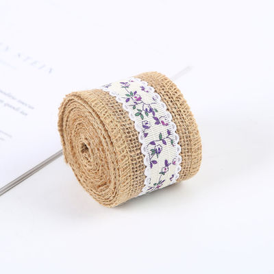 6.5cm Jute Burlap Ribbon Plain Satin Geweven Randen 10 Yards Eco Friendly