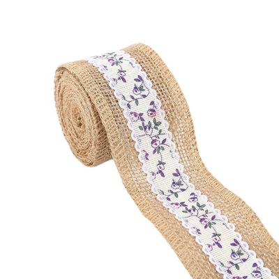 6.5cm Jute Burlap Ribbon Plain Satin Geweven Randen 10 Yards Eco Friendly