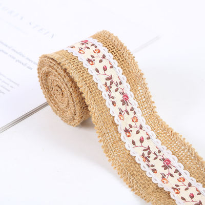 6.5cm Jute Burlap Ribbon Plain Satin Geweven Randen 10 Yards Eco Friendly