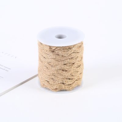 Solid Color Jute Burlap Ribbon ISO14001 Donkerbruin Burlap Ribbon
