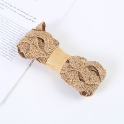 Solid Color Jute Burlap Ribbon ISO14001 Donkerbruin Burlap Ribbon