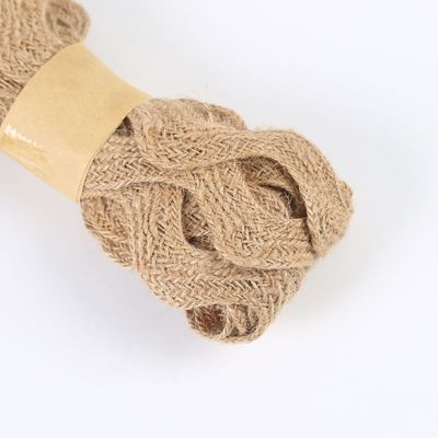 Solid Color Jute Burlap Ribbon ISO14001 Donkerbruin Burlap Ribbon
