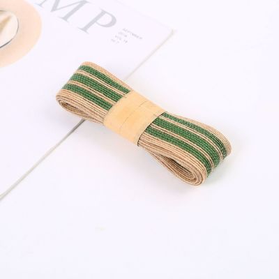 Gestript, kleurrijk 100% jute rubber lint voor decoratie