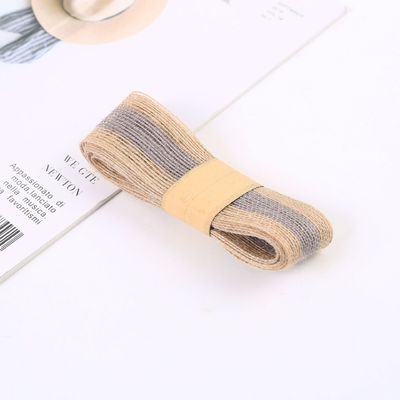 Gestript, kleurrijk 100% jute rubber lint voor decoratie