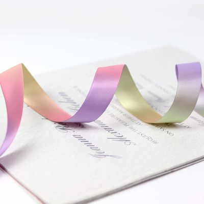 Kleur geleidelijke verandering Polyester lint 25 mm warm overdracht drukken
