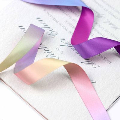 Kleur geleidelijke verandering Polyester lint 25 mm warm overdracht drukken