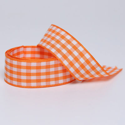 Polyesterplaid roosterband voor het maken van boegen en het verpakken van cadeaus