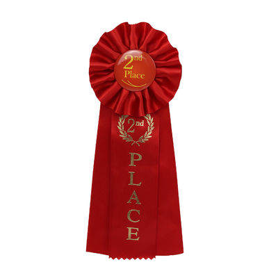 Wit Blauw Pre Made Satin Bows Medaille Satin Bows Voor Handwerk