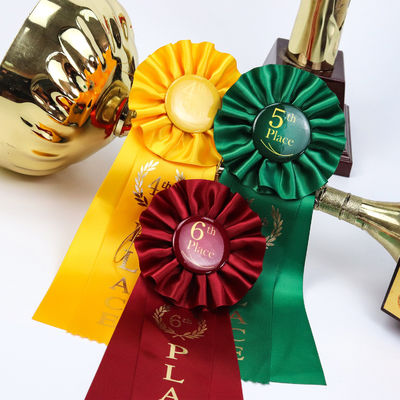 Wit Blauw Pre Made Satin Bows Medaille Satin Bows Voor Handwerk