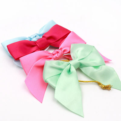 Polyester satine roze lint boog ISO14001 kerst lint bogen