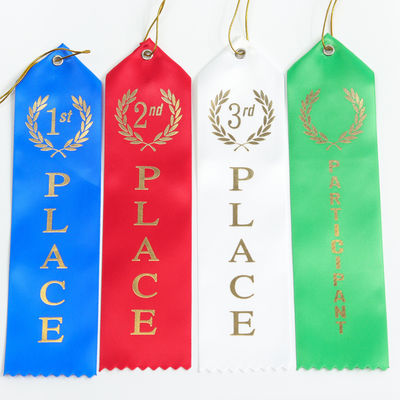 Blauw Groen medaille Award Ribbon Polyester Satin Custom medaille ribbons