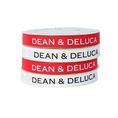 Gepersonaliseerd logo Ink Printed Polyeater Grosgrain Ribbon voor cadeau verpakking