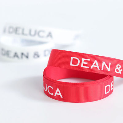 Gepersonaliseerd logo Ink Printed Polyeater Grosgrain Ribbon voor cadeau verpakking