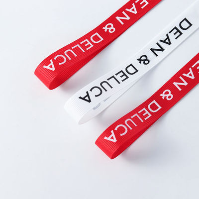 Gepersonaliseerd logo Ink Printed Polyeater Grosgrain Ribbon voor cadeau verpakking