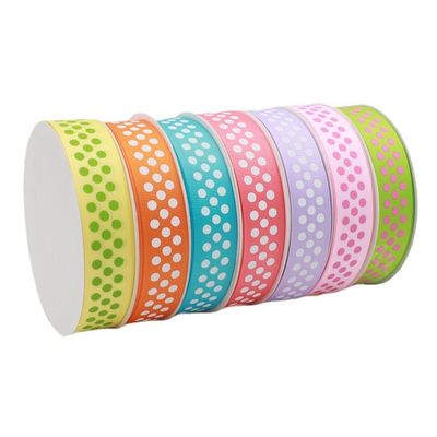 Dot Custom Printed Grosgrain Ribbon Groen ODM Oranje Grosgrain Ribbon