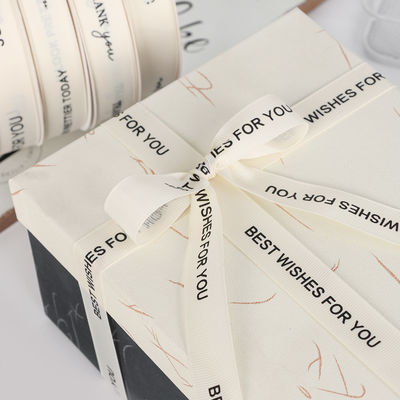Witte Grosgrain Ribbon 20mm Printed Cotton Ribbon OEM Eco Friendly
