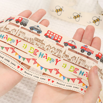 Cartoon Custom Gift Ribbon 1cm-2.5cm Animal Print Ribbon Wit