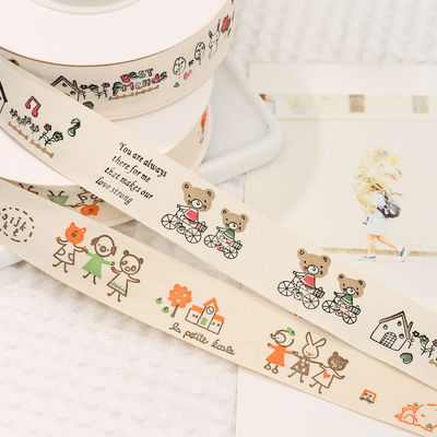 Cartoon Custom Gift Ribbon 1cm-2.5cm Animal Print Ribbon Wit