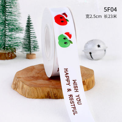 2 cm 2,5 cm Kerst Print Ribbons ISO14001 Gepersonaliseerd Kerst Ribbon