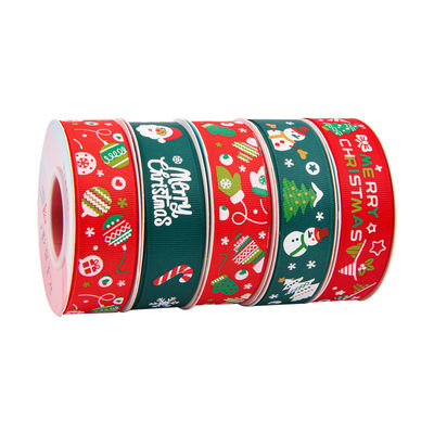 2 cm 2,5 cm Kerst Print Ribbons ISO14001 Gepersonaliseerd Kerst Ribbon