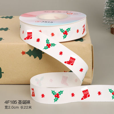 2 cm 2,5 cm Kerst Print Ribbons ISO14001 Gepersonaliseerd Kerst Ribbon