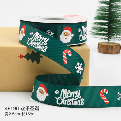 2 cm 2,5 cm Kerst Print Ribbons ISO14001 Gepersonaliseerd Kerst Ribbon