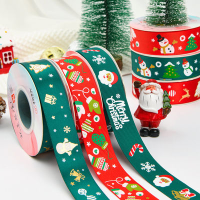 2 cm 2,5 cm Kerst Print Ribbons ISO14001 Gepersonaliseerd Kerst Ribbon