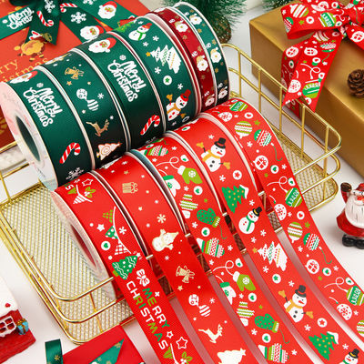 2 cm 2,5 cm Kerst Print Ribbons ISO14001 Gepersonaliseerd Kerst Ribbon