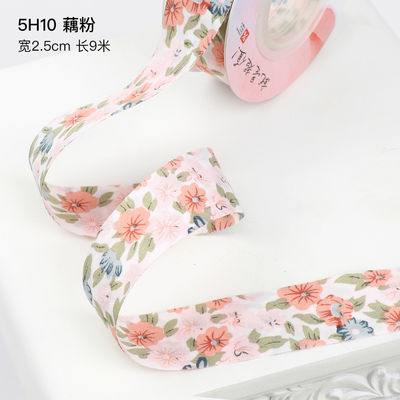 Flower Blossom Printed Cotton Ribbon 25mm Gepersonaliseerd Gift Ribbon