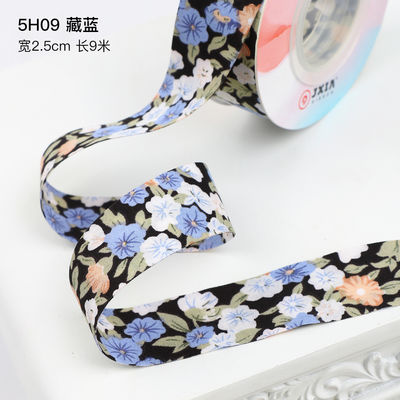 Flower Blossom Printed Cotton Ribbon 25mm Gepersonaliseerd Gift Ribbon
