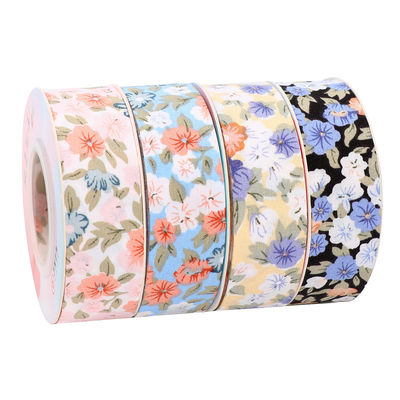 Flower Blossom Printed Cotton Ribbon 25mm Gepersonaliseerd Gift Ribbon