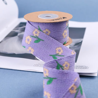 OEM Blossom Flower Art Printed Ribbon 40mm Custom Ribbon Met Logo