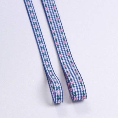 7 mm-38 mm blauw geborduurd lint ISO9001 geborduurd bloemen lint