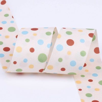 Ronde punt gedrukt polyester lint 25mm-38mm katoenen kerst lint