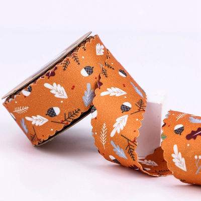 Ronde punt gedrukt polyester lint 25mm-38mm katoenen kerst lint