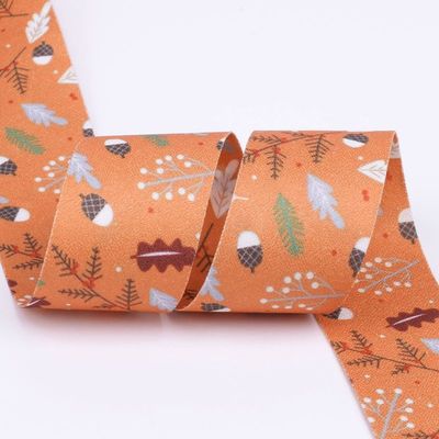 Ronde punt gedrukt polyester lint 25mm-38mm katoenen kerst lint