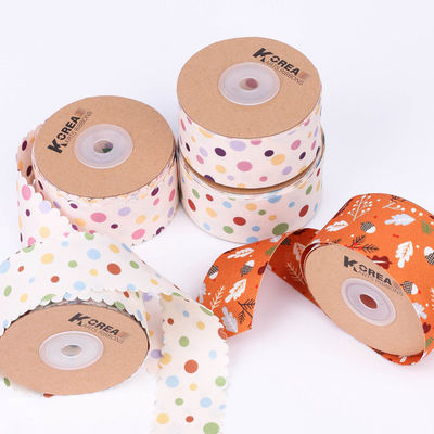 Ronde punt gedrukt polyester lint 25mm-38mm katoenen kerst lint