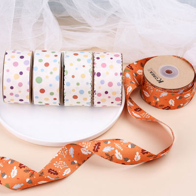 Ronde punt gedrukt polyester lint 25mm-38mm katoenen kerst lint