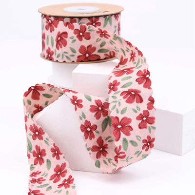 Bloemen gepersonaliseerde grofkorrel lint weef rand lint voor cadeau verpakking