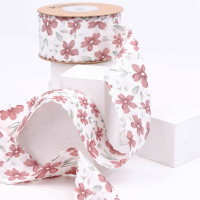 Bloemen gepersonaliseerde grofkorrel lint weef rand lint voor cadeau verpakking