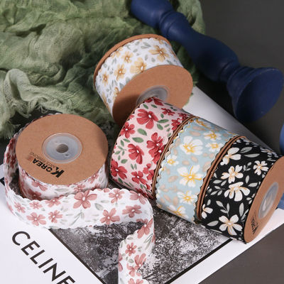 Bloemen gepersonaliseerde grofkorrel lint weef rand lint voor cadeau verpakking
