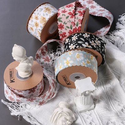 Bloemen gepersonaliseerde grofkorrel lint weef rand lint voor cadeau verpakking