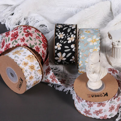 Bloemen gepersonaliseerde grofkorrel lint weef rand lint voor cadeau verpakking