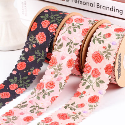 2.5cm-4cm Polyester lint Dubbel gezicht Weave Edge Packing Ribbon