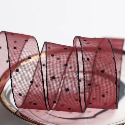 10 mm-60 mm Dot Velvet Draadband Borduurwerk dubbelzijdig fluwelen lint