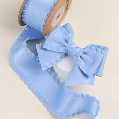Wrinkle Edge Polyester Satin Ribbon 25mm-38mm Double Faced Satin Ribbon