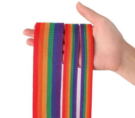 2 cm 5 cm regenboog webbing 0,5 mm dikte geweven polypropyleen webbing