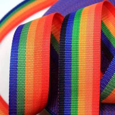 2 cm 5 cm regenboog webbing 0,5 mm dikte geweven polypropyleen webbing